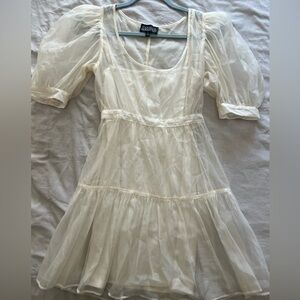 Danielle Bernstein white peplum dress size small